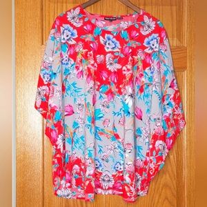 Tolani Collection Kaftan Tunic Swim Cover Up Resortwear Floral Multicolor Sz XLP